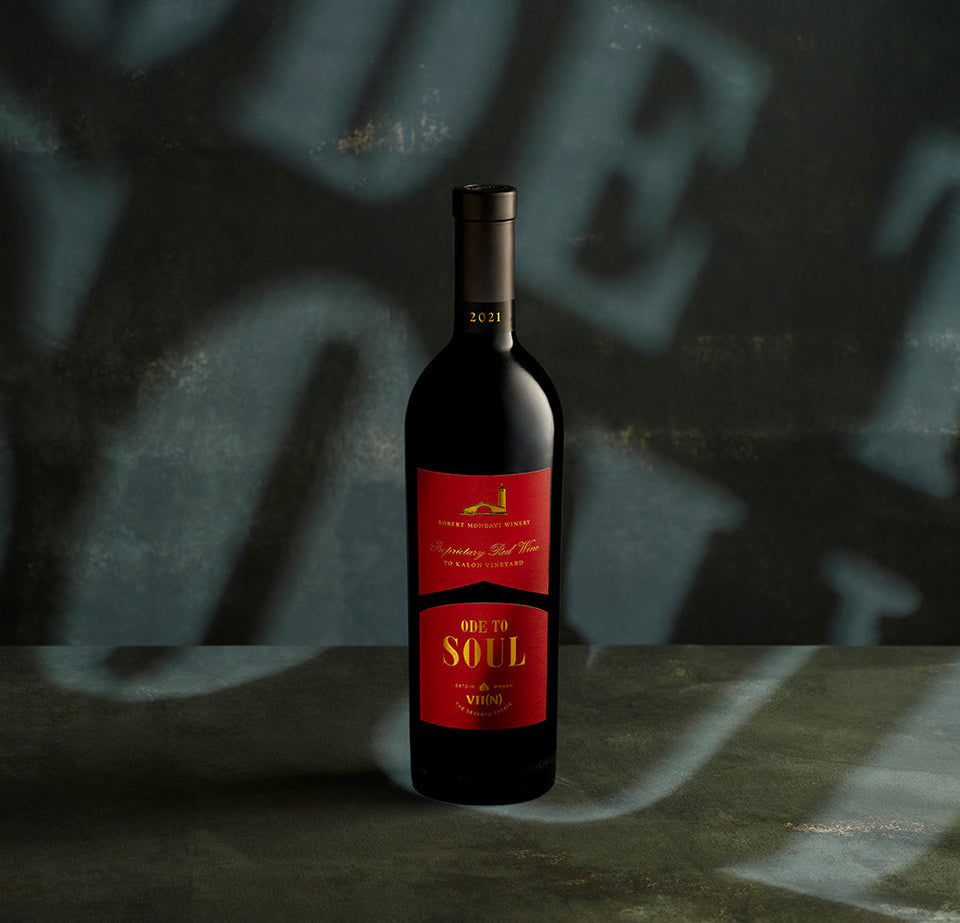 Single bottle of Ode to Soul Red Wine