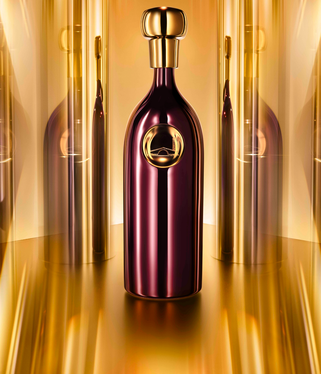 Image of burgundy and gold NFT bottle - Cabernet Sauvignon.