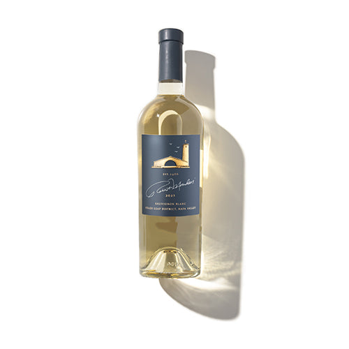 A bottle of 2023 The Estates Sauvignon Blanc Stags Leap District on a white background.