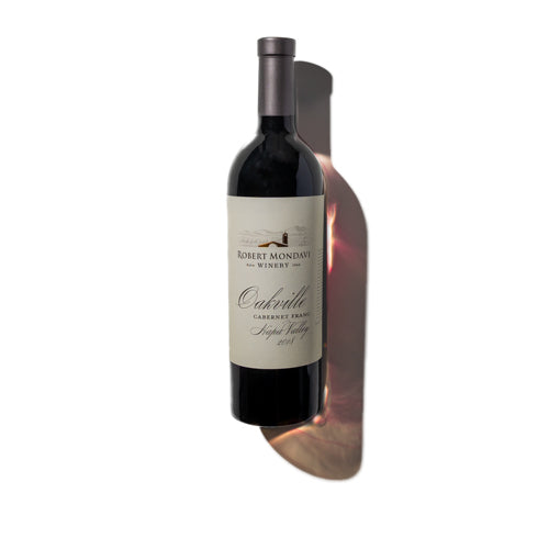 Wine bottle of 2018 Cabernet Franc Oakville Napa Valley.