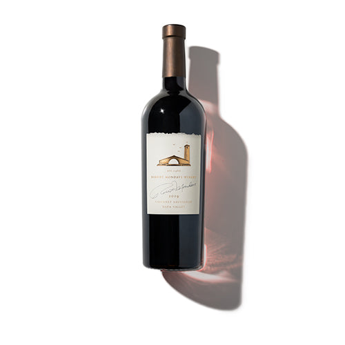 Wine bottle of 2019 Cabernet Sauvignon Napa Valley.