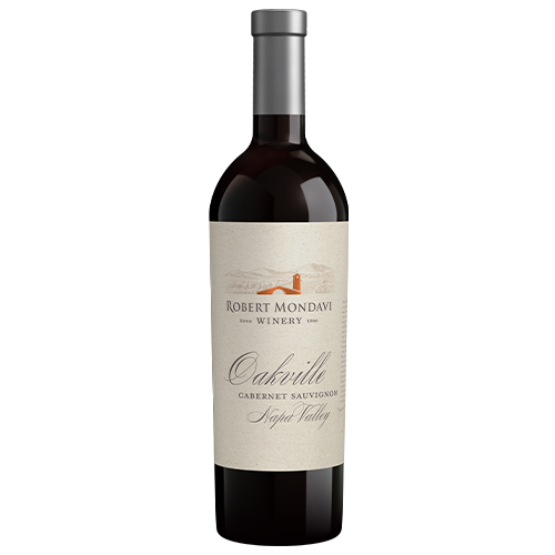 A bottle of 2018 Cabernet Sauvignon Oakville Napa Valley on a white background.