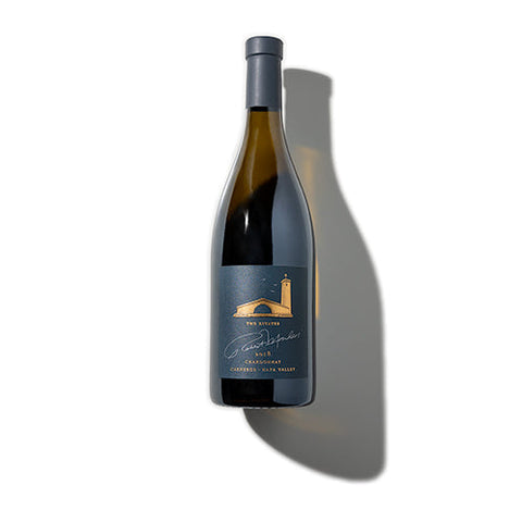 Wine bottle of 2019 The Estates Chardonnay Carneros Napa Valley.